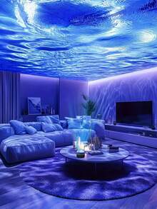 Ocean Wave Projector, Bedroom Night Light Projector, Water Lamp Suitable For Adult Game Room, Home Theater, Ceiling, Room Decor, Christmas Gift, Valentine's Day Gift, Camping Wedding Decor, Halloween Christmas Decor, With 7 Color Patterns And Remote Control, USB Powered, No Battery Included
