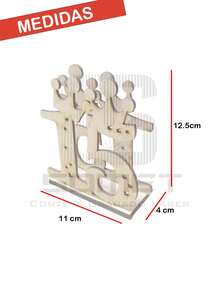 12 Servilleteros Numero 15 con Corona de MDF - Camel - Ver 2