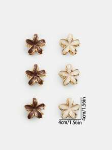 6 Stück kleine Blumen Haarclips, Pferdeschwanz Klammern - elegant & niedlich, geeignet für den täglichen Gebrauch, Weihnachts-Haaraccessoires, Herbstmode Haarklammer, Winter für Urlaubsoutfits, Frauen Winter Haarklammer