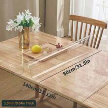 1pc High Quality 1mm Thick Transparent PVC Tablecloth - Scratch-Resistant, Heat-Resistant, Easy To Clean, Suitable For Home, Hotel, Restaurant And Cafe Tables, Minimalist And Fashionable Design - White - View 49