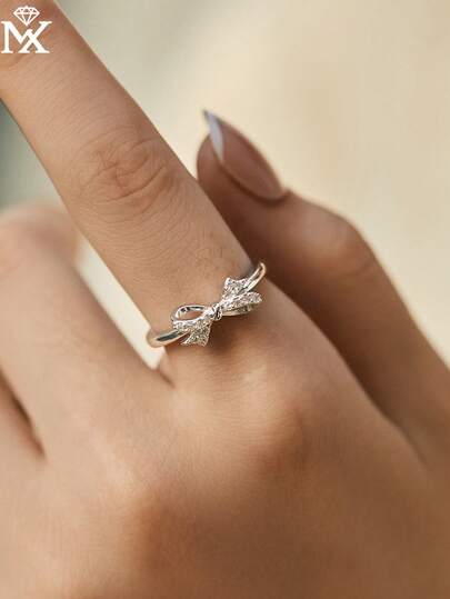 1pc Elegant 925 Silver Butterfly Ring, Suitable For Women's Daily Commute Accessories Jewelry