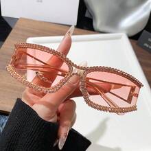 25 New Retro Rhinestone Embellished Personalized Cat Eye Fashion Glasses, High-End Chic Eyewear For Women, Y2K European And American Style - Multicolor - View 3