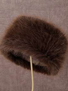 1顶女士纯色毛绒帽，柔软舒适保暖简约风，休闲百搭防风，适合日常佩戴，可搭配围巾，秋冬季装饰 - 彩色 - 查看 17