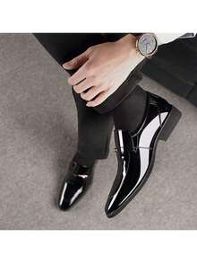 Hombres casuales zapatos de negocios versión coreana de los hombres británicos zapatos de tacón bajo zapatos formales - Negro - Ver 4