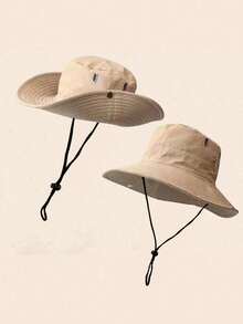 1pc Unisex Anti-UV Sun Protection Sun Hat With Neck Cover, Breathable Fishing, Hiking, Outdoor Hat, Windproof Wide Brim, Spring/Summer