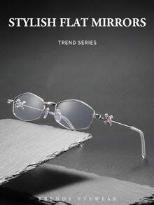 New Ins Glitter Elegant High-End Rhinestone Metal Frame Fashion Personalized Small Frame Flattering Face Shape Glasses - Multicolor - View 11