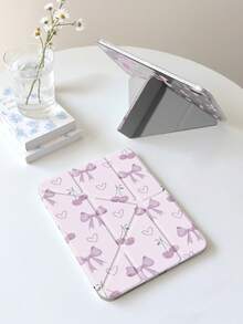 Ốp bảo vệ hai mặt bằng acrylic trong suốt hình nơ tím và quả anh đào, tương thích với iPad Air 8 (M4) 2026 (11 inch), Air 8 (M4) 2026 (13 inch), thế hệ thứ 10, 10.2/Mini 6/Mini 7/9.7 inch, Galaxy Tab A9 Plus, máy tính bảng gập 3+Y, chống cong vênh, góc được gia cố bằng silicon, tự động bật/tắt màn hình, khe cắm bút cảm ứng tích hợp, chân đế đa góc - Bảo vệ hoàn hảo hàng ngày, quà tặng ngày lễ. - Nhiều màu - Xem 3