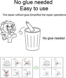 Parche para Bicicleta sin Pegamento, Parches para Neumáticos sin Pegamento para Bicicletas de Montaña Herramienta de Reparación de Bicicletas sin Pegamento Tubo Rápido para Neumáticos - 1 - Ver 8