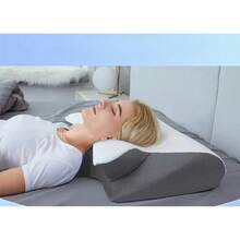 记忆海绵枕头，颈部支撑冷却枕头，可调节颈椎枕头，舒适睡眠，无味人体工学轮廓记忆海绵枕头，侧卧俯卧睡眠者专用床枕