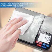 二合一高精度电子秤，5kg/0.1g 和 500g/0.01g，不锈钢便携式厨房秤，带智能单位转换功能，适用于实验室、粉末、珠宝、烘焙、营养管理、旅行食品秤（不含电池） - 黑色 - 查看 5