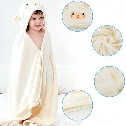 1 toalla de baño con capucha para bebés diseño de animales de dibujos animados toallas para bebés toallas de baño para bebés toallas de baño para bebés suaves y cómodas para niños y niñas