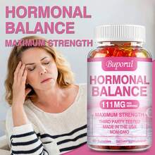 Gomitas Para El Equilibrio Hormonal Femenino: Alivio Del Síndrome Premenstrual, Ayuda Con La Hinchazón, Control De Peso, Síndrome De Ovario Poliquístico Y Menopausia - 120 Unidades - 60 gomitas - Ver 4
