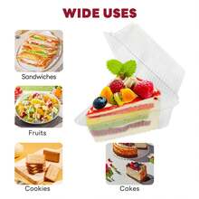 30个可重复使用的塑料蛋糕切片盒 - 透明塑料蛋糕/派切片盒，适用于6-8英寸蛋糕或派，甜点盒 - 彩色 - 查看 6