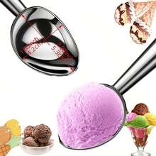 1pc 304 Stainless Steel Ice Cream Scoop (7 Inch), Upright Design, Anti-Freeze Non-Stick Large Cookie Dough Spoon, Professional Metal Ice Cream Disher Suitable For Ice Cream, Cookie Dough, Grains And Fruits
