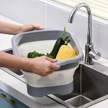 2-Pack Collapsible Wash Basins, 11L Large Dish Tub With Drain Plug - mặc định - Xem 6