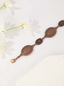 Vintage Bohemian Style Waist Chain, Fashionable Metal Chain Waist Belt, Geometric Pattern Boho Zinc Alloy Waist Chain For Women, All Seasons - Small Size Piece - View 3