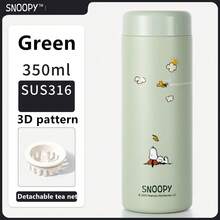 1pc Snoopy 350ML Compact Cute Water Bottle, Portable Pocket Cup, Mini Insulated Tumbler, Unisex Stainless Steel Minimalist Water Cup - Multicolor - View 14