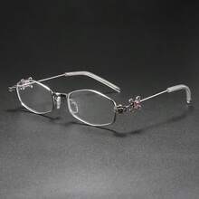New Ins Glitter Elegant High-End Rhinestone Metal Frame Fashion Personalized Small Frame Flattering Face Shape Glasses - Multicolor - View 16