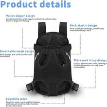 Adjustable Dog Backpack Carrier, Breathable Front Chest Pack Suitable For Hiking, Camping, Travel, Fits Small To Medium Dogs & Cats, 5-9 Lbs, Black