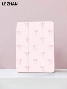 Bow-Knot 1pc Minimalist Pink Bow Pattern Tablet Protective Case, Compatible With IPad 10.2", IPad Pro 11" 2021/2020/10th Gen, IPad (A16) 11" 11th Gen 2025, IPad 8th/9th/10th Gen, Galaxy Tab A8 10.5" 2022, Matepad 10.4"/Tab, With Pencil Slot, Anti-Drop, Tablet Stand Protective Cover, Romantic Gift For Family And Friends - Multicolor - View 5
