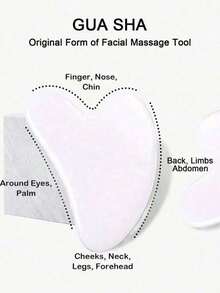 1 /2 Facial Beauty Massage Tool Set, Made Of Resin, Including Roller Massager And Scraper, Suitable For Body And Back, And Available In Pink/White.