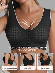 3pcs Women'S Removable Pad Sports Bra For Women, Zip-Up Design With Padded Support, Bras For Women Breathable And Skin-Friendly, Without Steel Ring, Shockproof And Anti-Sagging Yoga Underwear, Perfect For Sports, Fitness, And Yoga - Color A - 查看 6