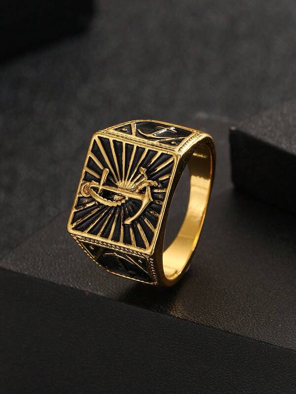 1pc Fashionable Creative Anchor Ring, Ocean Style Punk Ring, Suitable For Sea Travel And Parties