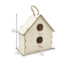 Handmade Density Board Material DIY Bird Nest & House Combination Set, Suitable For Small Birds & Parrots Outdoor Play, Relaxation, All Seasons