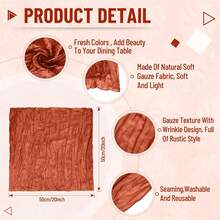 10 Pack Terracotta Cheesecloth Napkins Fall Thanksgiving Cloth Napkins Set Of 10 Terracotta Dinner Table Napkins Bulk 21x21 Inches For Wedding Bridal Baby... - Terracotta - View 9