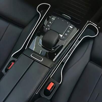 2个装车载杯架收纳盒 - 前后排座椅缝隙防滑设计，防漏杯架，适用于所有车型 - 车载饮料、手机、文具收纳盒，节省中控台空间，优雅流线型设计，耐用材质，舒适驾驶，小巧设计，高品质工艺，日常通勤必备