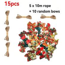 1件/3件/6件/15件圣诞礼品包装用品 - 牛皮纸、礼品捆扎绳、装饰铃铛，完美的圣诞礼物伴侣 - 彩色 - 查看 12
