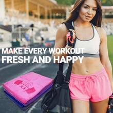 - Paquete de 4 toallas de yoga 14x 30 pulgadas sper suaves, de secado rpido para cuello y cara, toalla de enfriamiento absorbente transpirable para clima clido, yoga, viajes, - 4 piezas: 2 azules y 2 grises - Ver 7