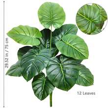 Lá hoa loa kèn/lá táo nhân tạo chất lượng cao, lá Monstera, kích thước 60-130cm/51.1in, cây cảnh sống động như thật, thích hợp trang trí nhà cửa, văn phòng trong dịp lễ. - Màu xanh Ô liu - Xem 20