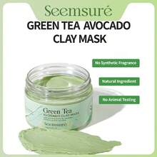 Máscara de Argila de Chá Verde SEEMSURE com Lama Vulcânica - Limpeza Profunda, Refinamento de Poros, Controle de Oleosidade, Clareamento, 120g