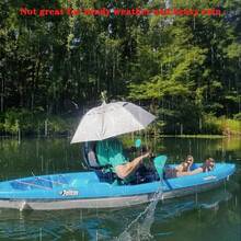 Luwint - Sombrilla plegable de 36 pulgadas de diámetro para pesca, jardinería, sombrero - Diadema de tela plateada - Ver 5