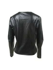 Set de 2 piezas con chaqueta casual elegante de unicolor con cremallera + vestido deslizante, adecuado para oficina, cita nocturna, hogar, calle, primavera/otoño