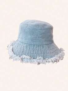 毛边渔夫帽，字母标签，时尚百搭轻便渔夫帽，情人节礼物