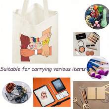Empower Women Tote Bag - Large Capacity, Durable Polyester Handbag With International Women's Day Design, Perfect For Shopping, Travel, And Parties, Party Accessory| International Women's Day Theme| Large Capacity Bag, Ladies Handbags - 白色 - 查看 9