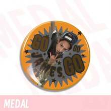 Cotis Badge, Street Style Member Design + "GO" Colorful Round High-Definition Printed Brooch, Fan Cheering Accessory, Suitable For Fan Meetings, Idol Events Cheering, And Daily Outfit Decoration - Multicolor - View 9
