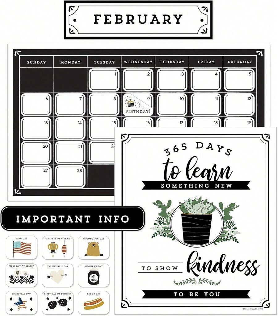Carson Dellosa Happy Place 139 Pc Set Spanish Calendar, Monthly Headers ...