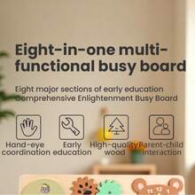 Tablero de actividades de madera multifuncional con circuitos, juguete educativo temprano de aprendizaje manual para niños - Multicolor - Ver 4