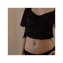 Women's Waist Chain Set Of 2 - Charming Body Accessories | Gold Adjustable Belly Chain, Beach Music Festival Party Outfit - Golden - 查看 3