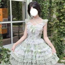 About The Flowering Period White Green Butterfly Summer Super Fairy Dress Fresh Princess Girl Birthday Short Skirt Lolita - 蝴蝶裙(送飛機盒) - 查看 3
