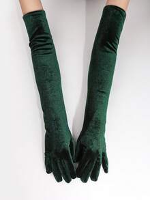1 Pair Women's Vintage Velvet Long Gloves, Autumn/Winter Warm, Cosplay, Party, Wedding, Formal Event, Ball Accessory Christmas - Multicolor - View 15