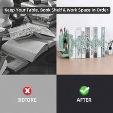 A Complete Set Of Sturdy Multi-Purpose Retractable Bookends With Pen Holder Hooks And Storage Boxes, A Set Of 6 Foldable Space-Saving Desktop Bookshelves, Durable Metal Book Storage Racks With Thick Dividers, Suitable For School, Office, Home Desktop Organization, An Ideal Student Gift, Thanksgiving Gift, Halloween Gift, Christmas Gift. - 綠色 - 查看 5