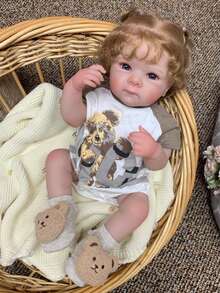High Quality 18 Inch Full Body Vinyl Bettie Reborn Baby Girl Big Eyes Handmade 3D Painted Newborn Doll Best For Children Christmas/Birthday Present(CD) - Búp bê tái sinh - Xem 3
