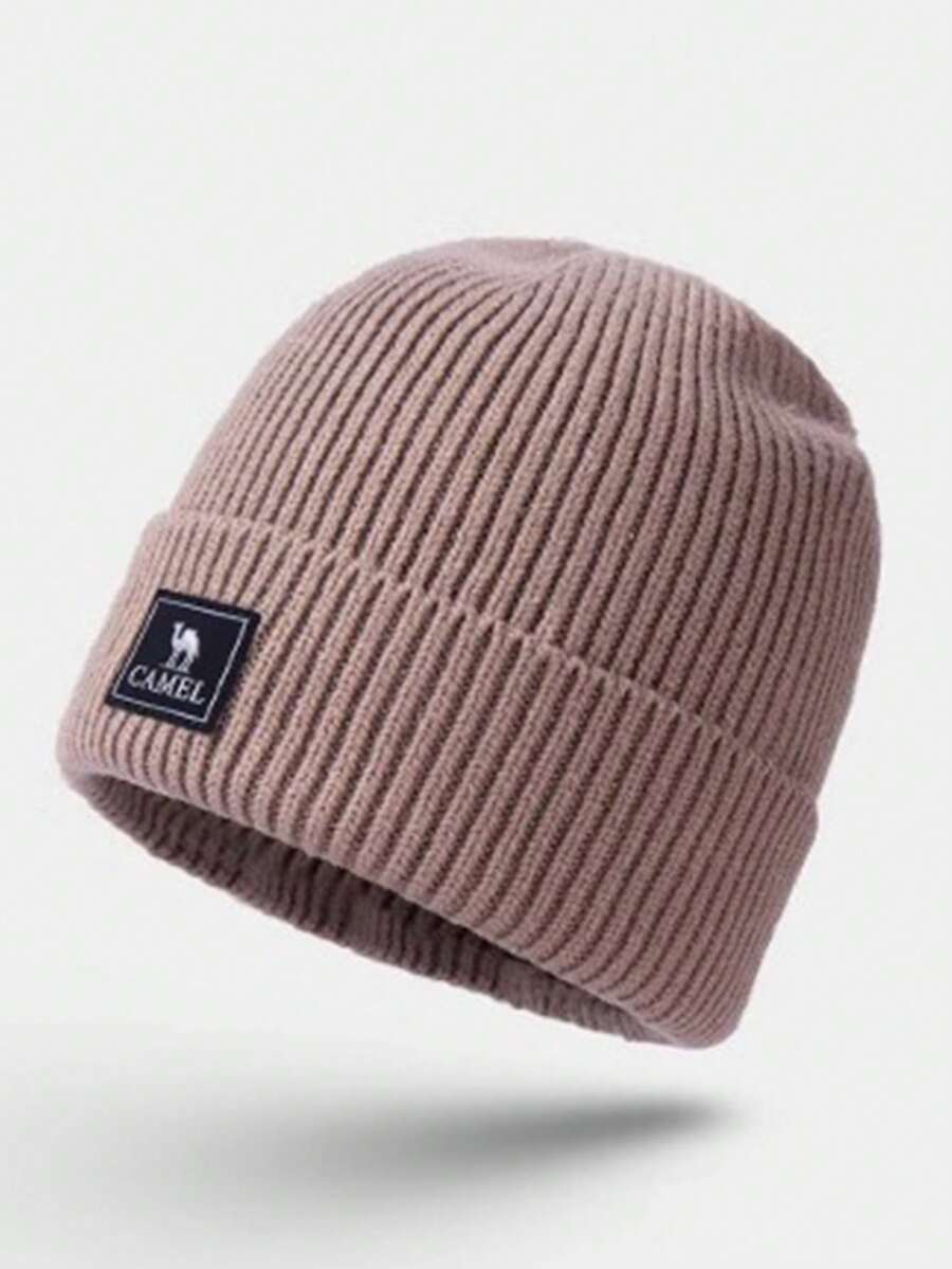 CAMEL CROWN Camel Chinese Red New Year's Accessories Red Knit Hat Women's Woolen Hat Big Headwrap Protective Hat - Khaki - View 1