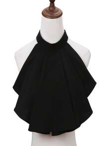 1pc Vintage Ruffled Collar Necklace - Elegant Multi-Layer Ruffle Necklace, Suitable For Costumes, Parties, Theatrical Performances And Formal Occasions - Hand Wash/Dry Clean - Timeless Elegant Accessory, Clothing Accessory, Ruffle Design, Delicate Fabric, Retro Fashion, Lightweight Accessory, Suitable For Fashion Enthusiasts To Match Christmas Decorations - Multicolor - View 2