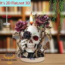 Adorno acrílico plano de Halloween, calavera aterradora 2D, decoración de escritorio para el hogar. - Multicolor - Ver 1