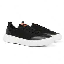 Men's Casual Sneakers Easy-To-Fit Low-Cut Modern Flat Sole Fashion Modern Nylon Soft Lightweight Comfortable - 黑與白 - 查看 8